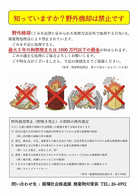 野焼きのリーフレット