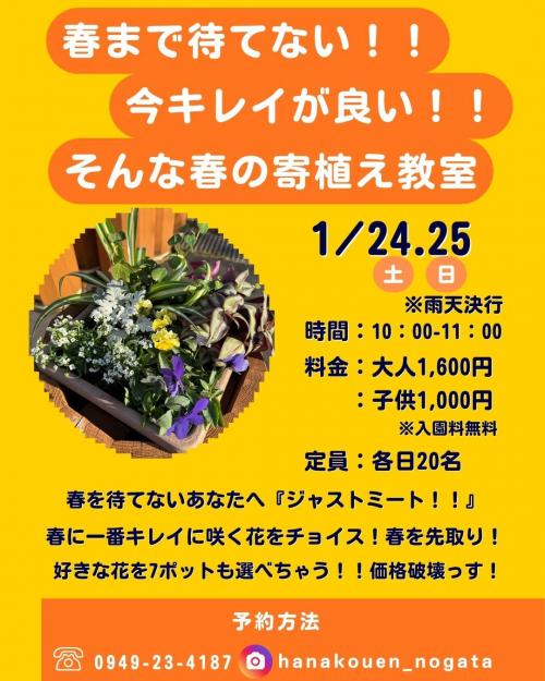 「春の寄せ植え教室」のチラシ