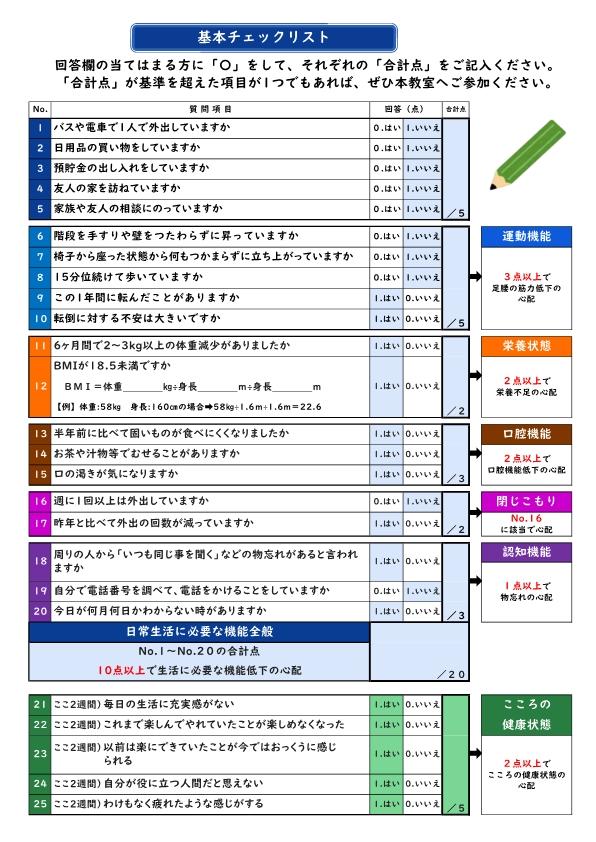 (裏面)基本チェックリスト