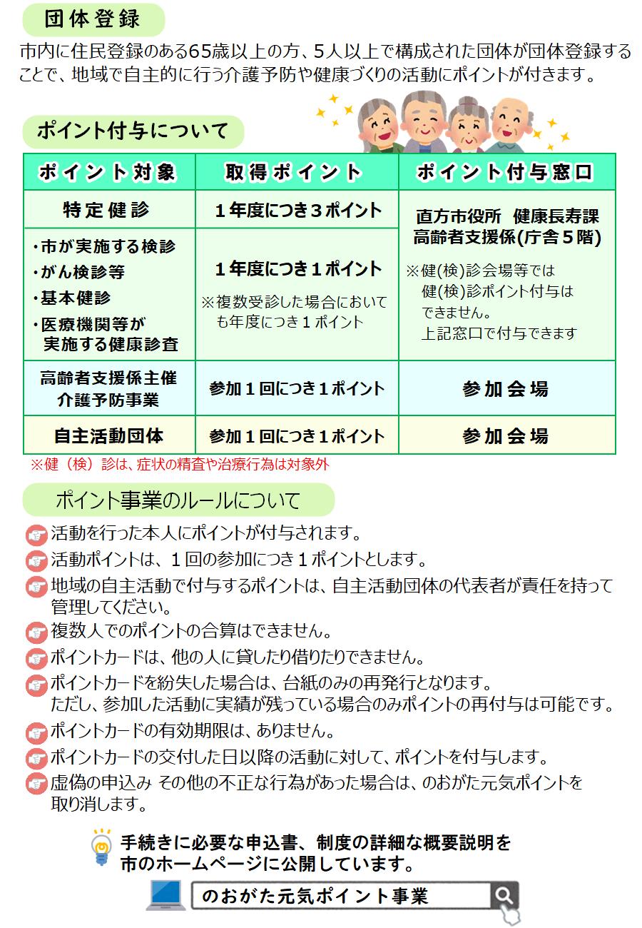 のおがた元気ポイントチラシ裏 のおがた元気ポイントチラシ裏